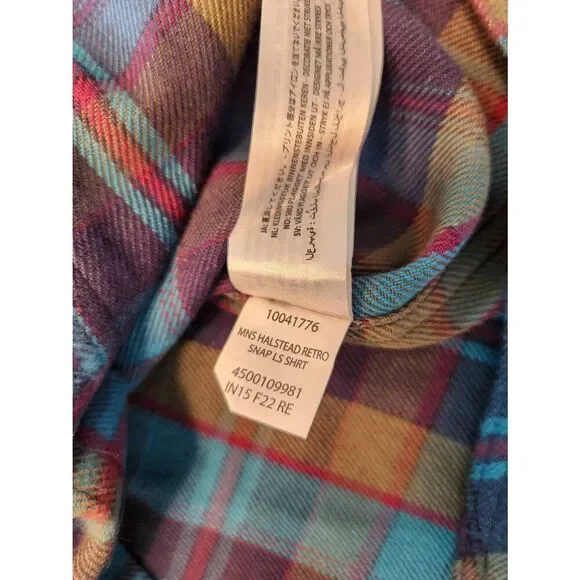 NWT Ariat Retro Fit Pearl snap men Small plaid longsleeve chest pocket embroider - Picture 9 of 11